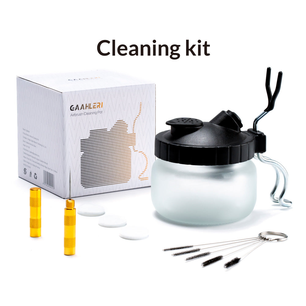 Gaahleri airbrush cleaning pot kit with cleaning brushes, needle tool and filters