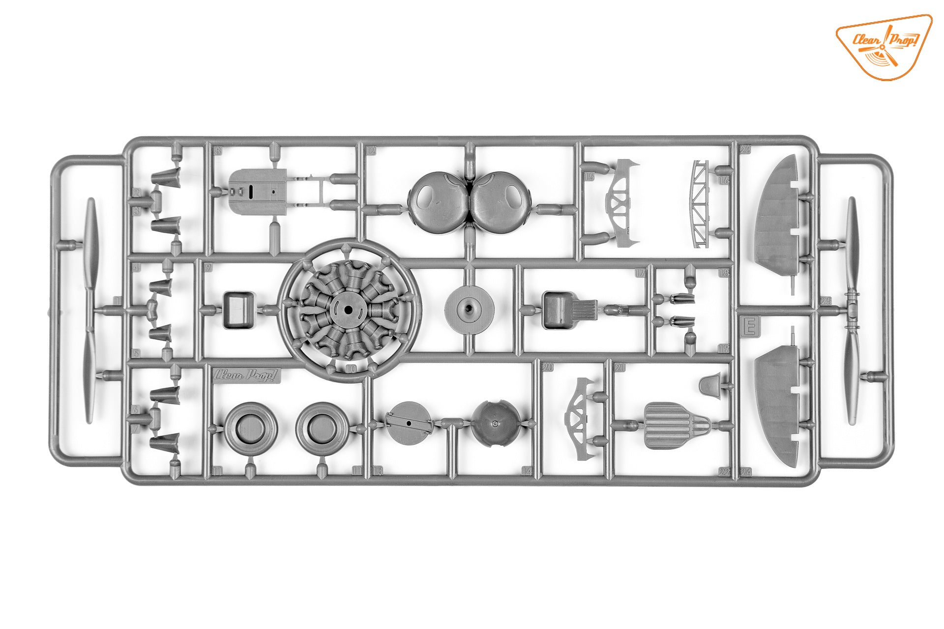 Clear Prop Models 1/48 I-16 Type 5 (Early Version) sprue with engine, propeller and interior details.  