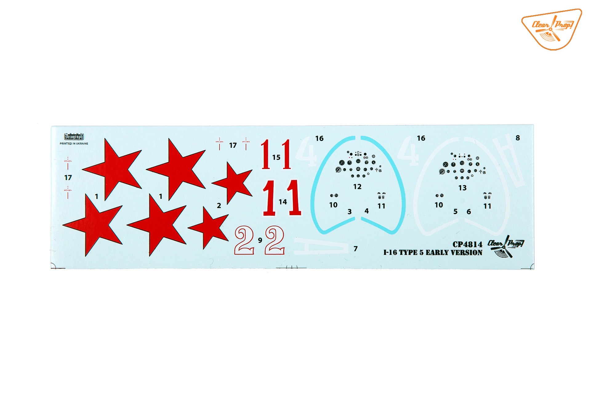 Clear Prop Models 1/48 I-16 Type 5 (Early Version) decal sheet 