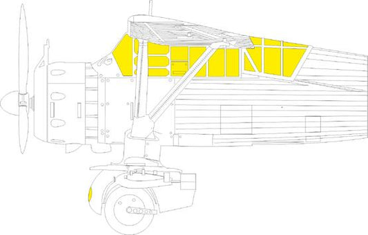 Eduard 1/48 Lysander Mk.I/III canopy and wheel mask set with pre-cut kabuki tape designed for the Airfix kit.