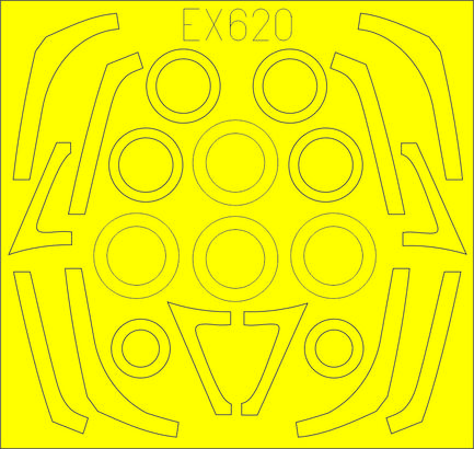 Eduard 1/48 F-16C/N TFace canopy and wheel mask set with interior and exterior pre-cut kabuki tape for the Tamiya kit.