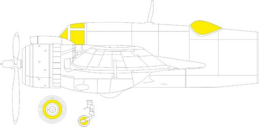 Eduard 1/48 Bristol Beaufighter TFace canopy and wheel mask set with interior and exterior pre-cut kabuki tape for the Tamiya kit.