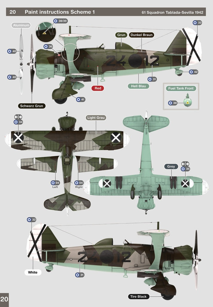 GasPatch Models 1/48 Henschel Hs123A-1 Spanish Civil War paint scheme and decals 