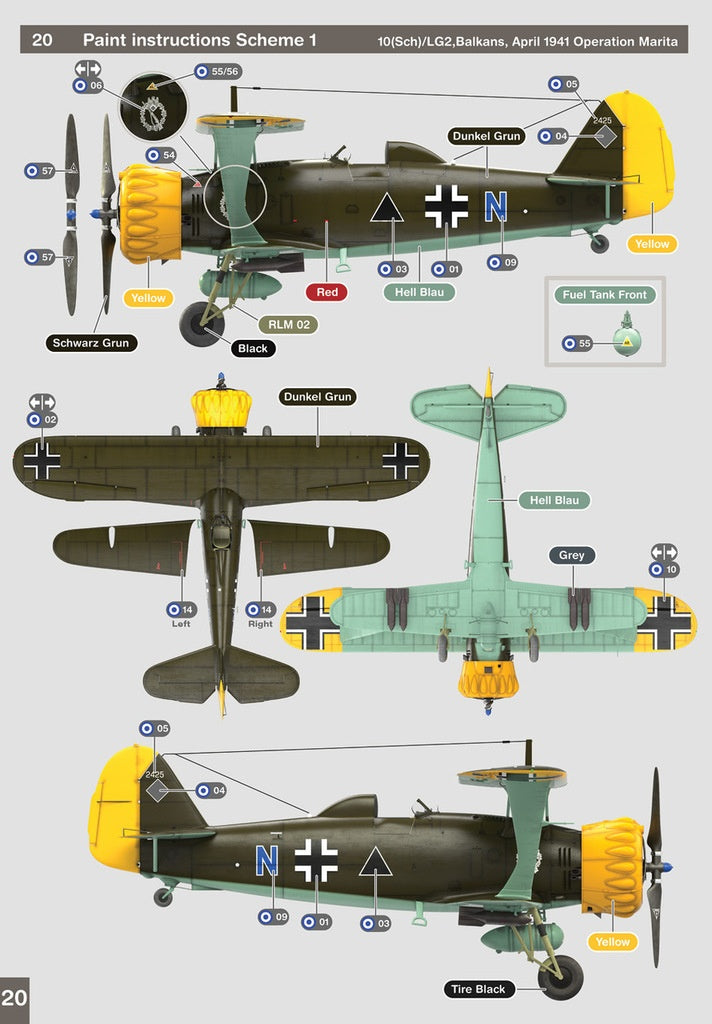 GasPatch Models 1/48 Henschel Hs123B-1 paint and decal option 1