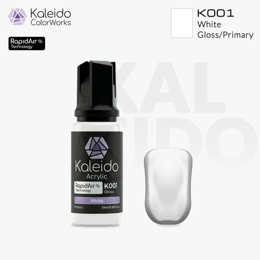 “Kaleido Colorworks K001 White 20 ml bottle – water-based airbrush paint”