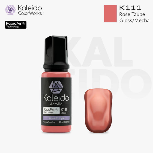 “Kaleido Colorworks K111 Rose Taupe 20 ml bottle – water-based acrylic airbrush paint for scale models”