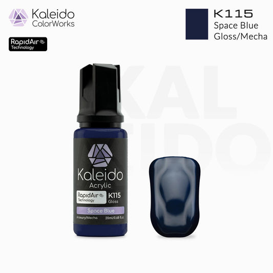 “Kaleido Colorworks K115 Space Blue 20 ml bottle – water-based acrylic airbrush paint for scale models”