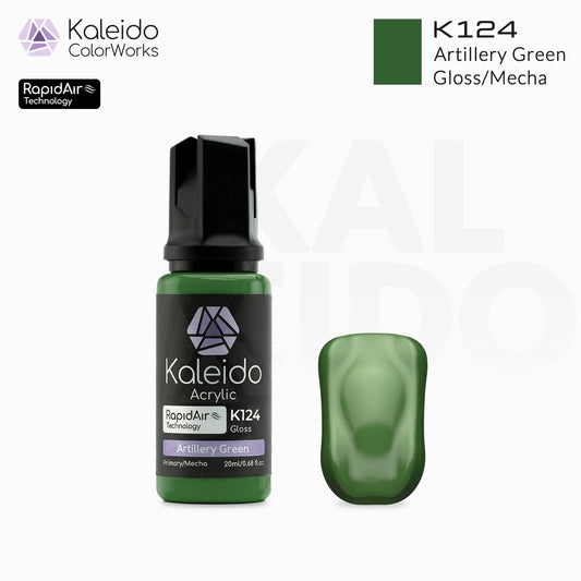 Kaleido Colorworks K124 Artillery Green 20 ml – Water-Based Acrylic Airbrush Paint