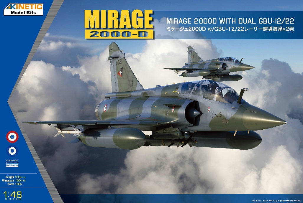 Kinetic 1/48 Mirage 2000D w/GBU-12/22 box art