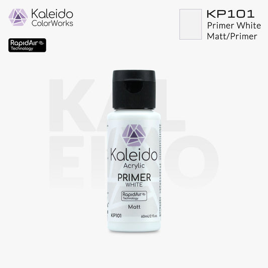 “Kaleido Colorworks KP101 Primer White 60ml bottle – water-based model primer”