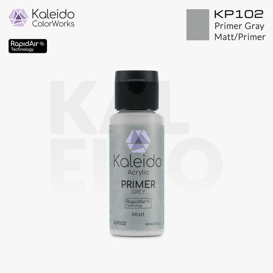 “Kaleido Colorworks KP102 Primer Gray 60ml bottle – water-based model primer”