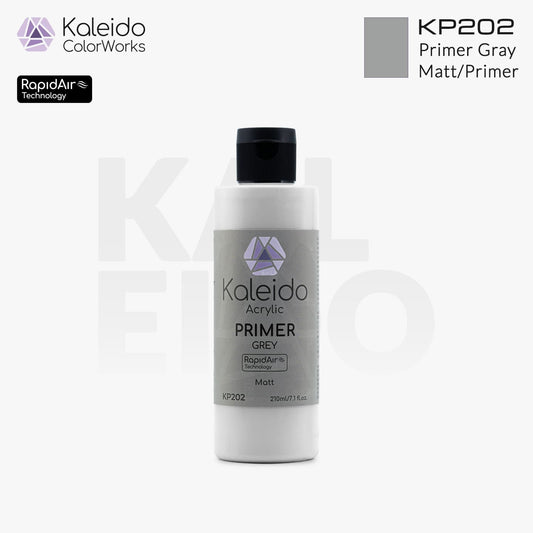 “Kaleido Colorworks KP202 Primer Gray 210ml bottle – water-based model primer”