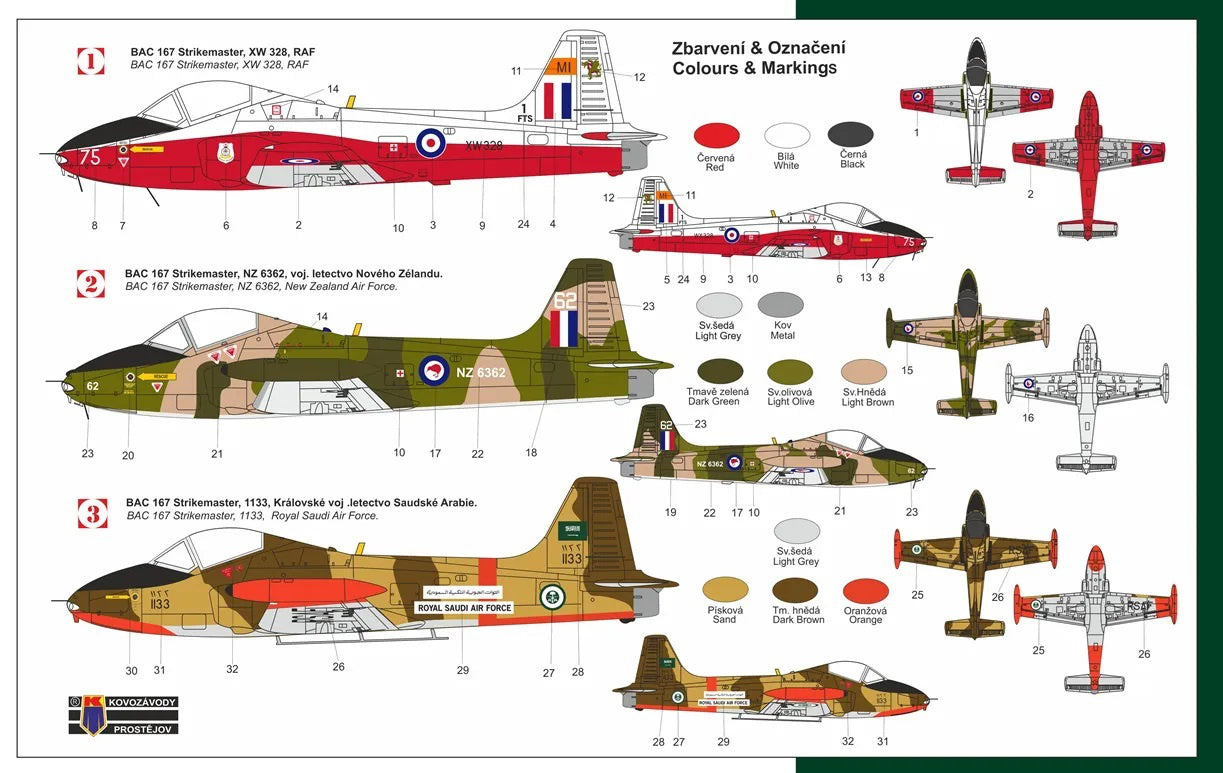 KP Models 1/48 1/48 BAC 167 Strikemaster paint and marking/decal options 