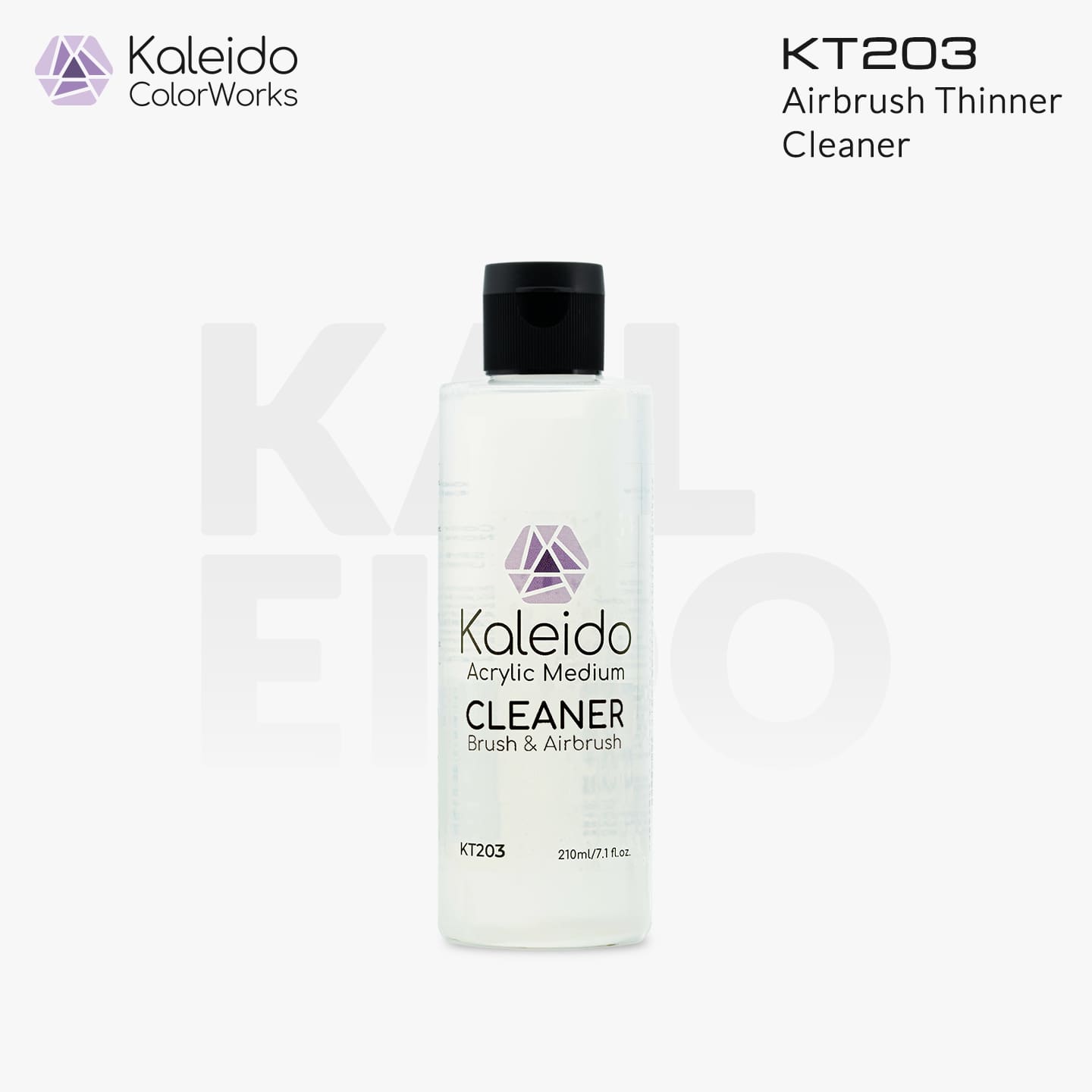 KT203 Airbrush Cleaner 210 ml bottle — water-based acrylic cleaner for maintaining airbrush performance on scale models, miniatures and resin kits