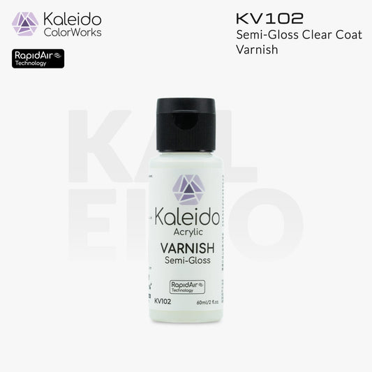 “Kaleido Colorworks KV102 Varnish Semi-Gloss 60ml bottle – water-based model clear coat”