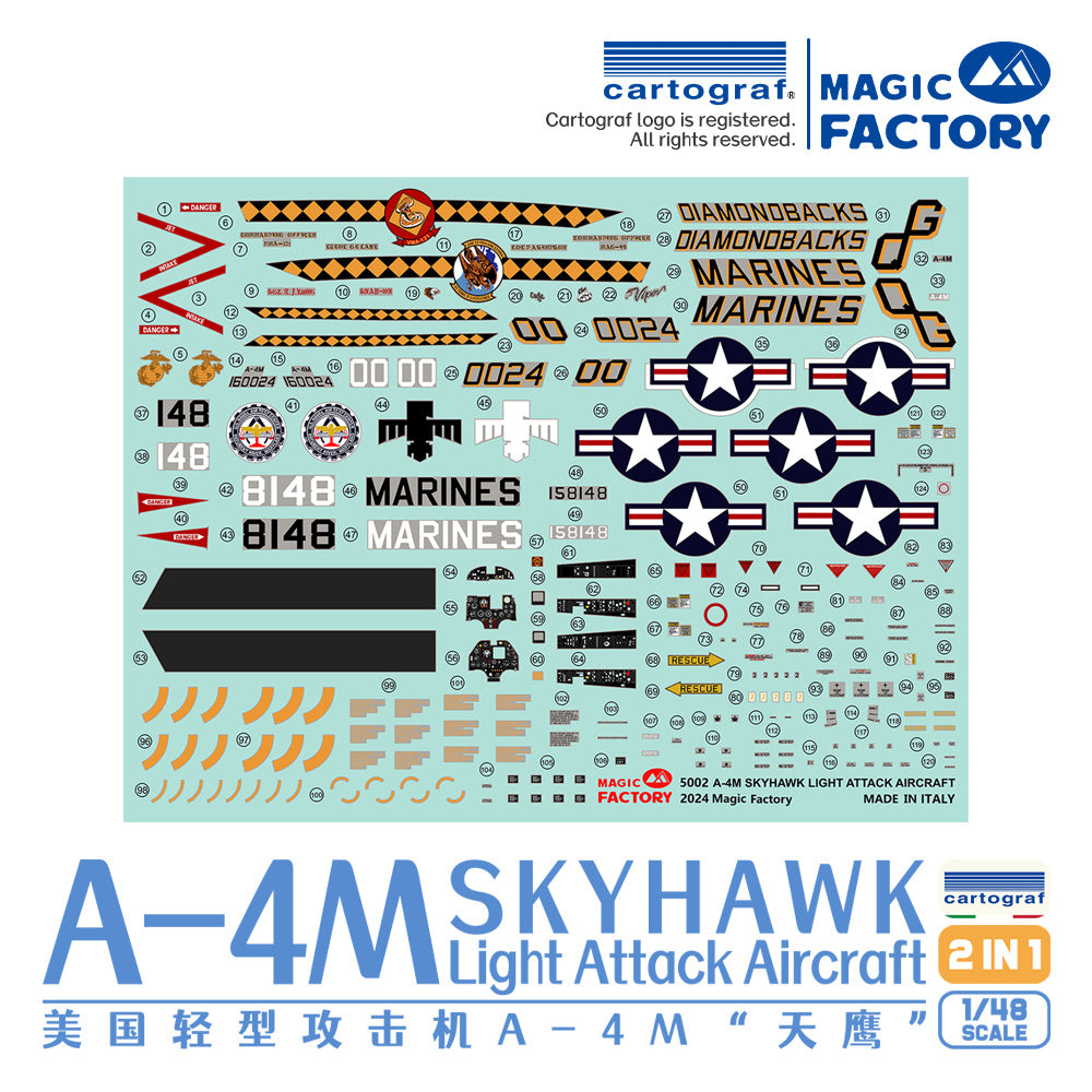 Magic Factory 1/48 A-4M Skyhawk Light Attack Aircraft decal sheet