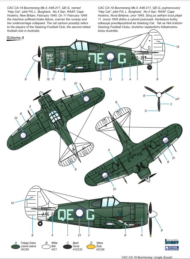 Special Hobby 1/48 CAC CA-19 Boomerang Jungle Scouts paint and decal option 1