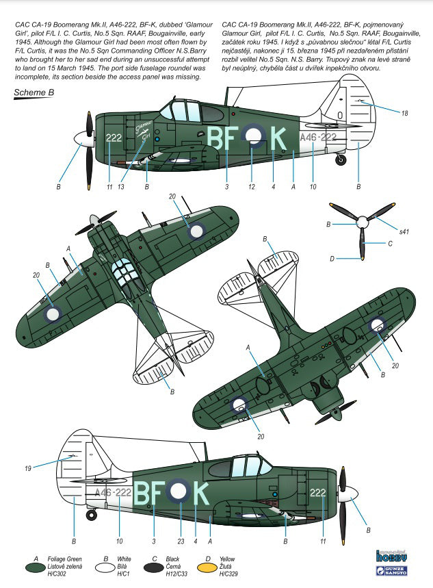 Special Hobby 1/48 CAC CA-19 Boomerang Jungle Scouts paint and decal option 2