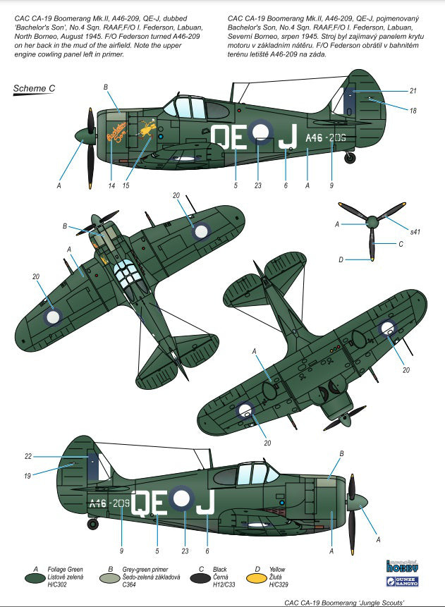 Special Hobby 1/48 CAC CA-19 Boomerang Jungle Scouts paint and decal option 3