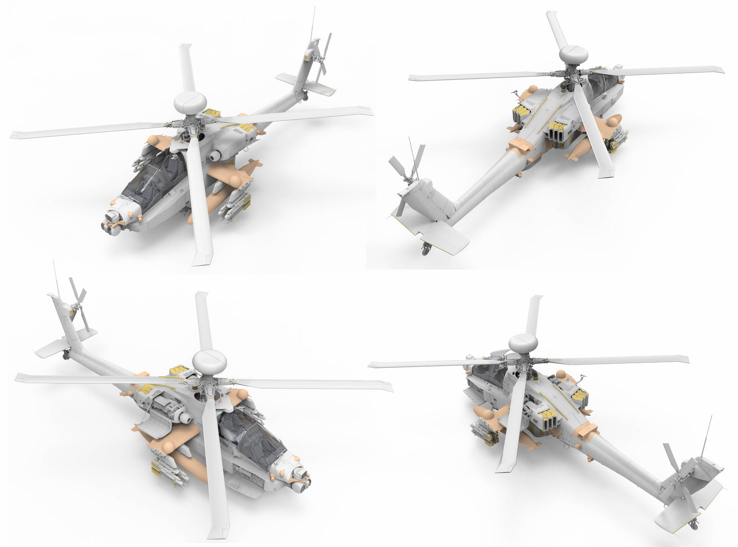 Takom 1/35 AH-64DI Saraf Top Dowm Views From Front And Rear Angles