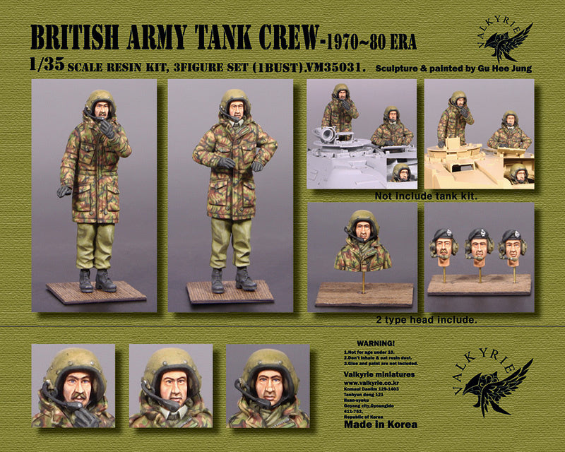 Valkyrie Miniatures 1/35 Modern British Army Tank Crew Set 1970-80S (2 Figures + 1 Bust Included) (In Stock June)