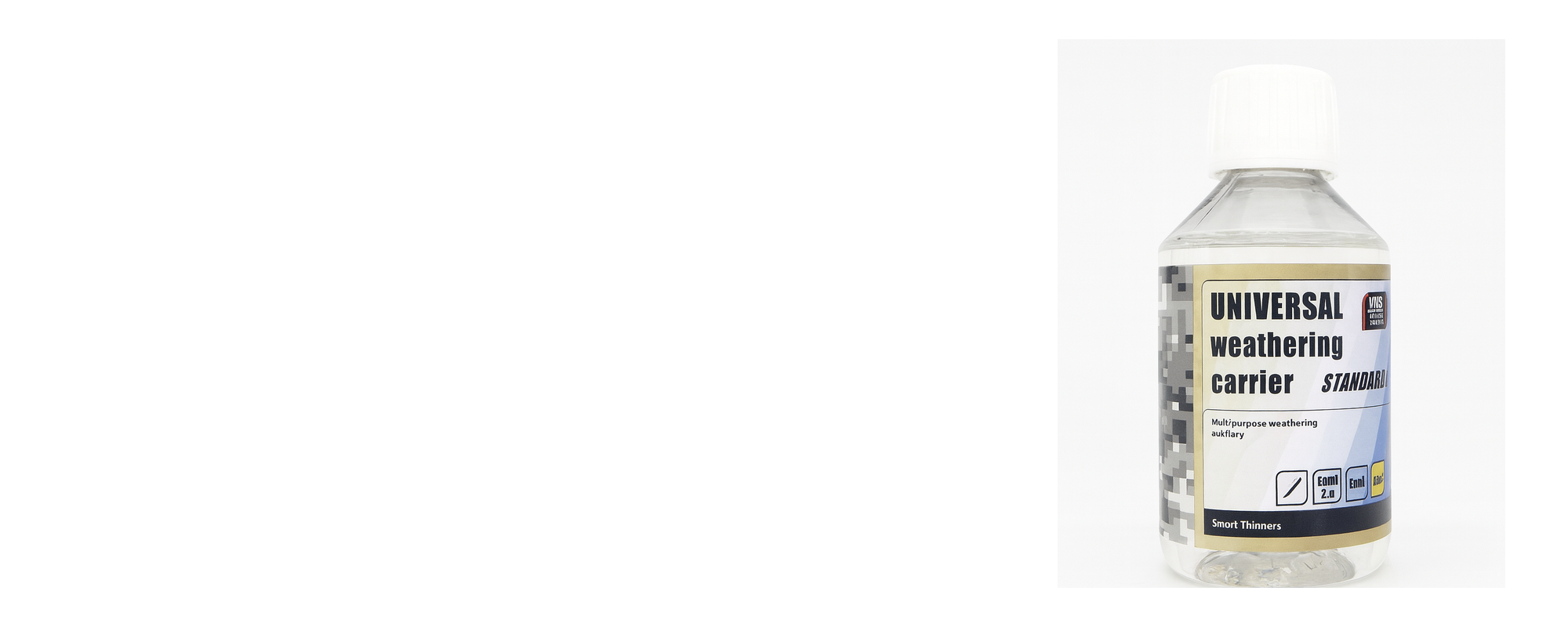 Bottle of VMS Universal Weathering Carrier Standard on a white background