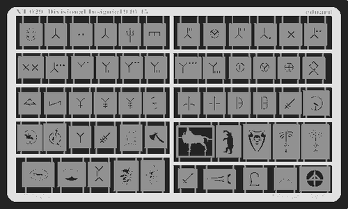 Eduard Divisional Insignia 1940–45 1/35 mask set for painting WWII German AFV divisional markings.